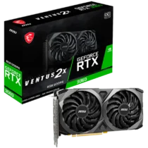 Видео карта MSI Video Card Nvidia GeForce RTX 3060 VENTUS 2X 8G OC 8GB GDDR6 128-bit 15 Gbps Effective Memory Clock 1807