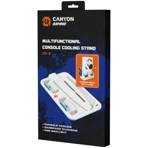 Геймпад CANYON cooling stand CS-5 RGB PS5 Charge White