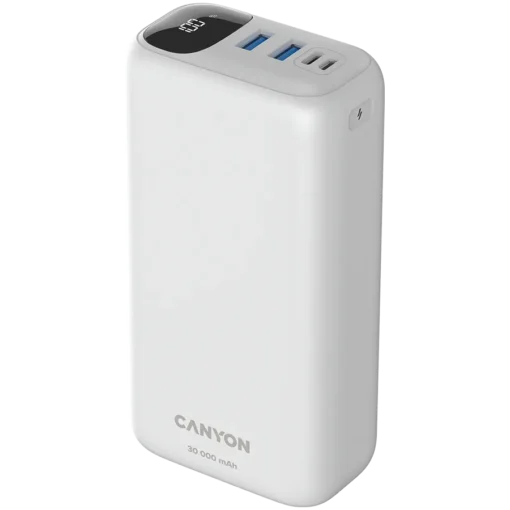 Външна батерия CANYON power bank PB-301 LED 30000 mAh PD 20W QC 3.0