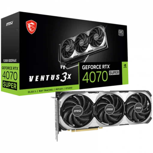 Видео карта MSI Video Card Nvidia RTX 4070 SUPER 12G VENTUS 3X OC 12GB GDDR6X 192bit 21Gbps Memory speed Boost: 2505MHz