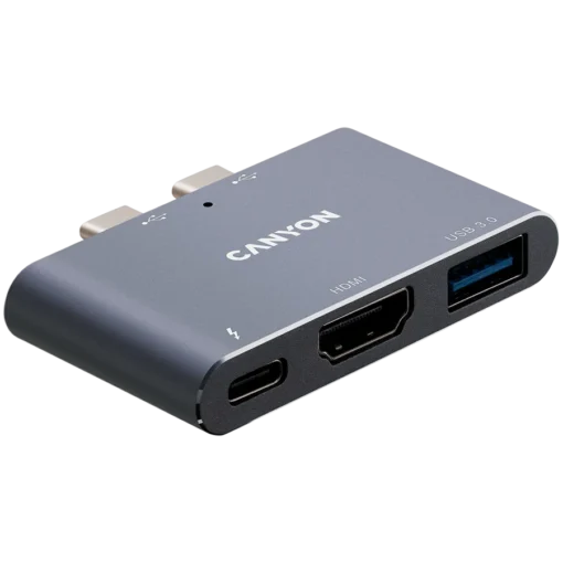 USB хъб CANYON hub DS-1 3in1 Thunderbolt 3 Space Grey