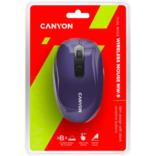 Безжична мишка CANYON mouse MW-9 Dual-mode Wireless Violet