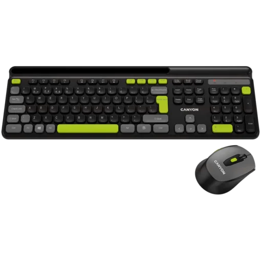 Клавиатура CANYON HSET-W5 EN Keyboard+Mouse AAA+AA Wireless Black