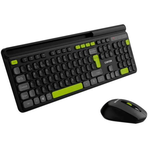 Клавиатура CANYON HSET-W5 EN Keyboard+Mouse AAA+AA Wireless Black