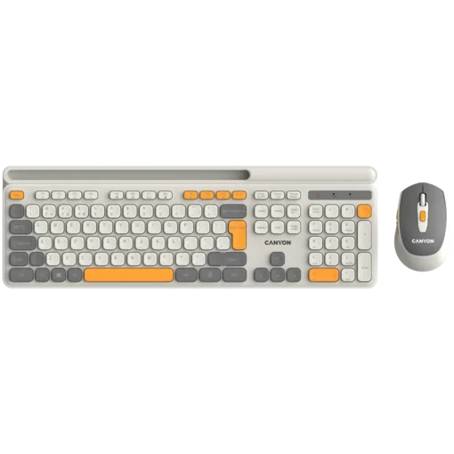 Клавиатура CANYON HSET-W5 EN Keyboard+Mouse AAA+AA Wireless Beige