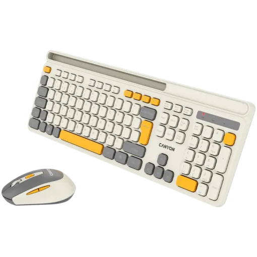 Клавиатура CANYON HSET-W5 EN Keyboard+Mouse AAA+AA Wireless Beige