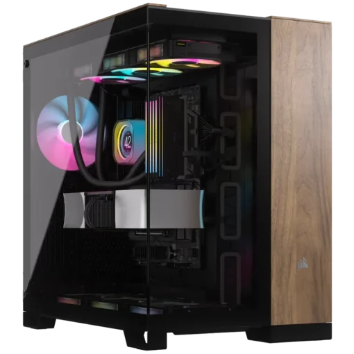 Кутия за компютър Corsair 6500X Tempered Glass Mid-Tower Black/Walnut Wood EAN: