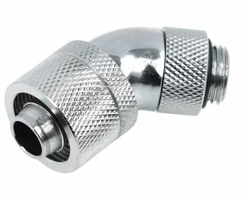 Компресионен фитинг Alphacool 16/10 - G1/4 45° Въртящ се Хром