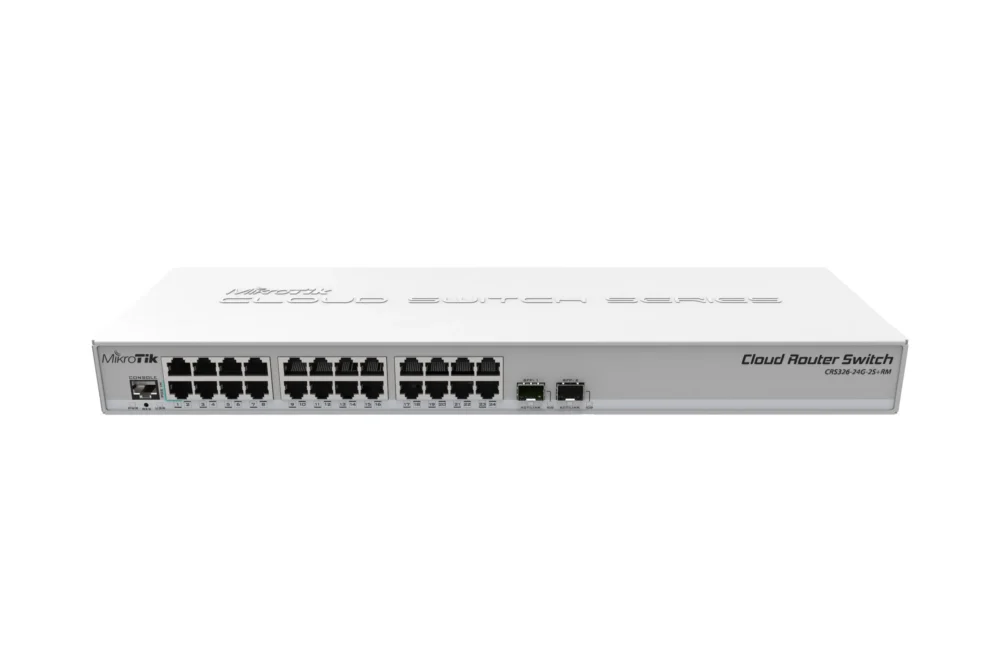 Суич Mikrotik CRS326-24G-2S-RM 24xGigabit LAN 2xSFP+ cages