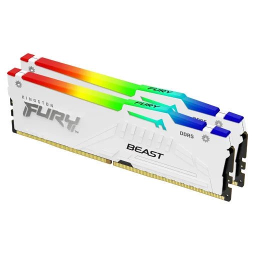 Памет за компютър Kingston FURY Beast White RGB 64GB(2x32GB) DDR5 6000MHz CL36