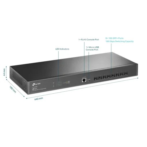 8-портов 10G SFP+ L2 управляем комутатор TP-Link JetStream