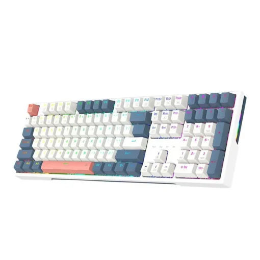 Механична геймърска клавиатура Redragon Trundle K668WBO-RGB_RD бяла RGB подсветка Red