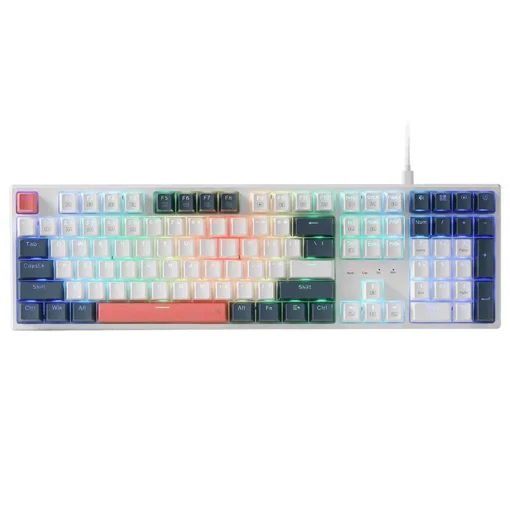 Механична геймърска клавиатура Redragon Trundle K668WBO-RGB_RD бяла RGB подсветка Red