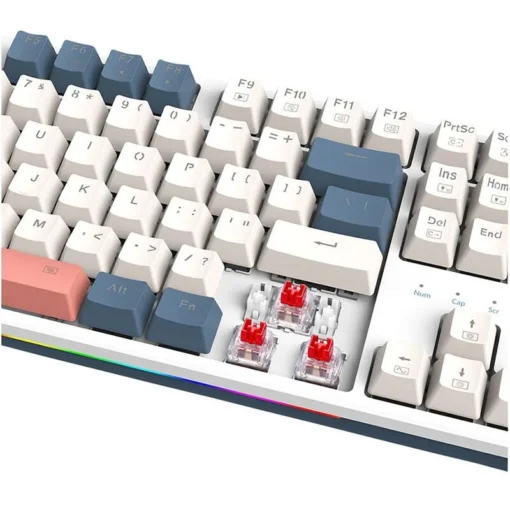 Механична геймърска клавиатура Redragon Trundle K668WBO-RGB_RD бяла RGB подсветка Red