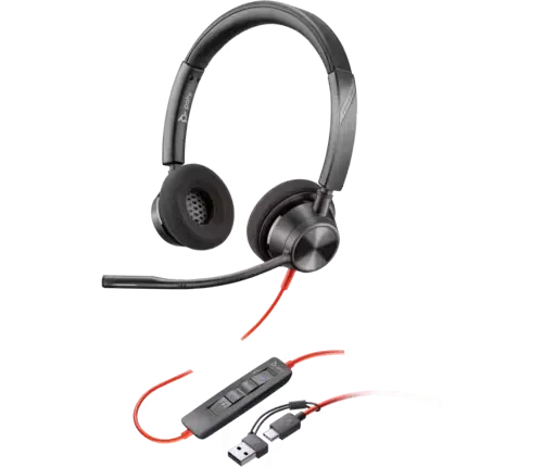 Слушалки HP Poly Blackwire 3320 Stereo Microsoft Teams Certified USB-C +USB-C/A адаптер