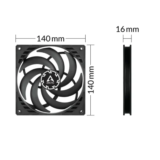 Arctic управляем вентилатор Fan 140x140x16mm – P14 SLIM PWM PST –