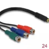 Кабел Delock 3 x RCA женско > 3.5 mm 4 pin стерео жак