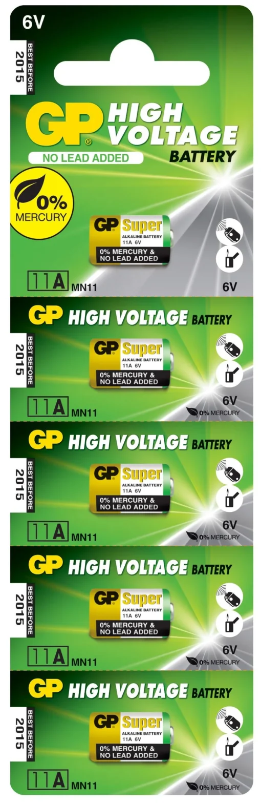 Алкална батерия GP А11 6V за дистанционни /5бр./pack цена за 1