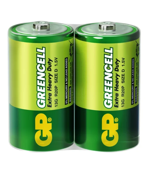 Цинк карбонова батерия GP Greencell 13G-S2 R20 2 бр. в опаковка / shrink