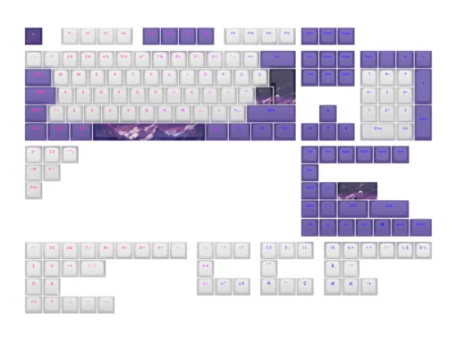 Капачки за механична клавиатура Dark Project - Violet Horizons PBT - ANSI