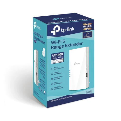 Удължител на обхват TP-Link RE600X AX1800 Wi-Fi 6 OneMesh