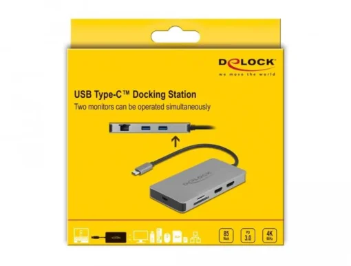 Докинг станция Delock USB-C – Dual HDMI