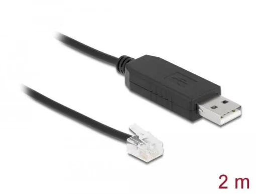 Кабел Delock USB-A мъжко – RJ12