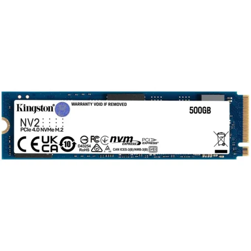 SSD диск Kingston 500GB NV2 M.2 2280 PCIe 4.0 NVMe SSD up to 3500/2100MB/s 160TB EAN: