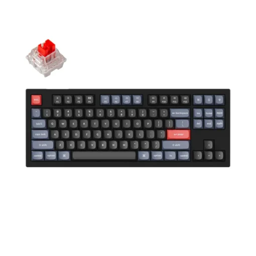 Геймърска Механична клавиатура Keychron V3 QMK TKL Carbon Black Keychron K Pro Red Switch RGB