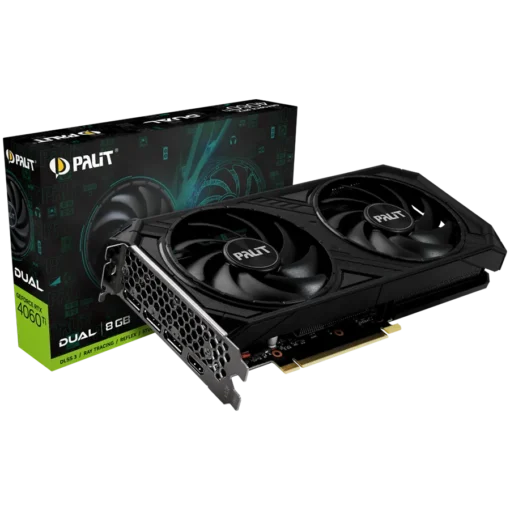 Видео карта Palit RTX 4060Ti Dual 8GB GDDR6 128 bits 1x HDMI 2.1 3x DP 1.4a two fan 1x 8-pin Power connector recommended