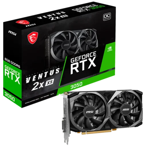 Видео карта MSI Video Card Nvidia GeForce RTX 3050 VENTUS 2X XS 8G OC 8GB GDDR6 128bit Boost: 1807 MHz 2560 CUDA Cores P