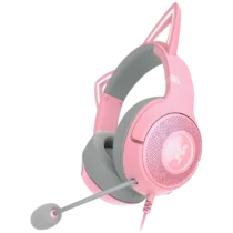 Геймърски слушалки Kraken Kitty V2 - Pink Gaming headset Kitty Ears Stream Reactive Lighting HyperClear Cardioid Mic 40