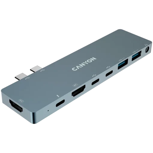 USB хъб CANYON hub DS-8 8in1 Thunderbolt 4k Space Grey