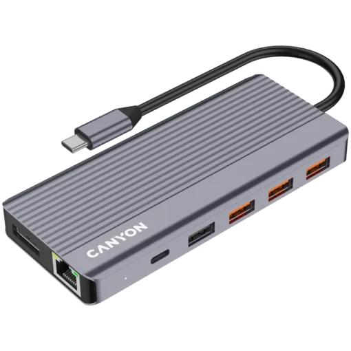 USB хъб CANYON hub DS-16 13in1 4k USB-C Grey