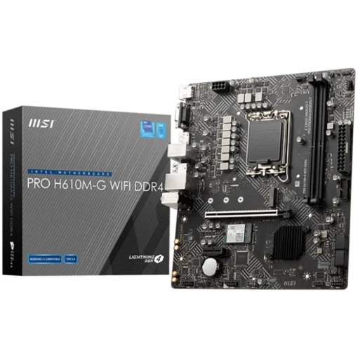 Дънна платка MSI PRO H610M-G WIFI DDR4 M-ATX Socket 1700 Dual Channel 64GB 3200 MHz 1x PCIe x16 slot 1xPCIex1 slot 1x HD