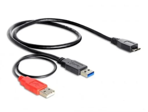 Кабел Delock Y-cable USB-A мъжко - USB 3.0 Micro-B мъжко (USB 3.0) USB-A(power) 5 GBit/s