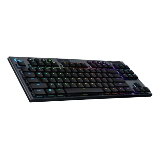 Безжична геймърска механична клавиатура Logitech, G915 TKL Black Lightsync RGB, GL Linear суичове - Image 4