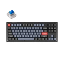 Геймърска Механична клавиатура Keychron V3 TKL Knob QMK Frosted Black Translucent Keychron K Pro Blue Switch