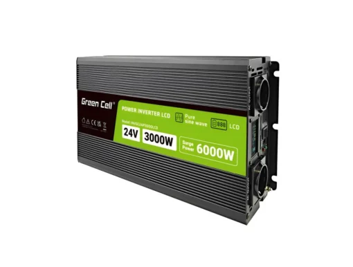 Инвертор GREEN CELL 24/220V  DC/AC 3000W/6000W чиста синусоида