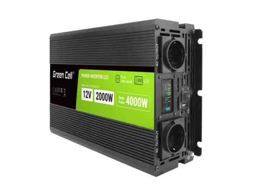 Инвертор GREEN CELL 12/220V DC/AC 2000W/4000W INVGCP2000LCD  LCD Чиста