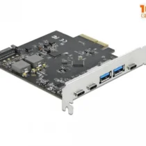 Контролер Delock PCI Express Card x4 -> 3 x USB-C + 2x USB-A 10Gbps