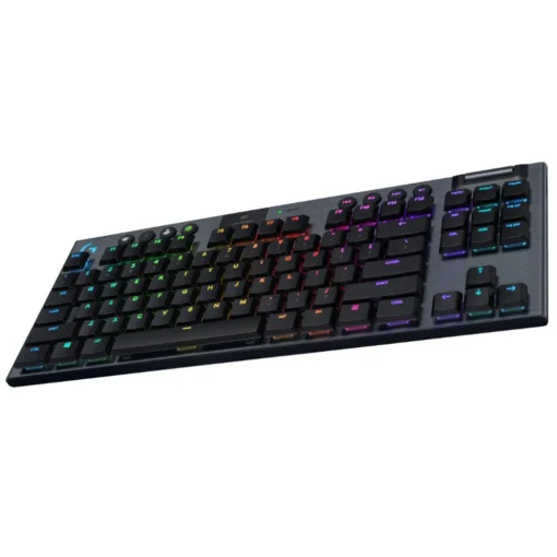 Безжична геймърска механична клавиатура Logitech, G915 TKL Black Lightsync RGB, GL Linear суичове - Image 3