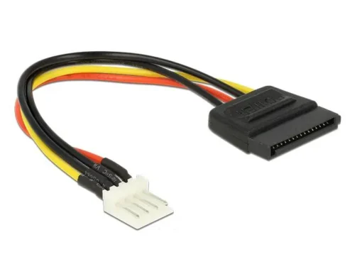 Кабел Delock Power Cable SATA 15 pin receptacle - 4 pin floppy male 15 см