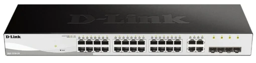 Суич D-Link DGS-1210-24 24-портов 10/100/1000 Gigabit Smart Switch including 4 Combo 1000BaseT/SFP управляем за