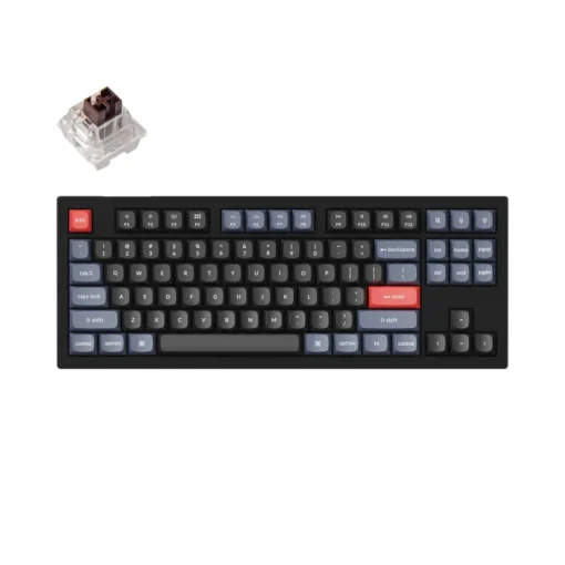 Геймърска Механична клавиатура Keychron V3 QMK TKL Carbon Black Keychron K Pro Brown Switch RGB