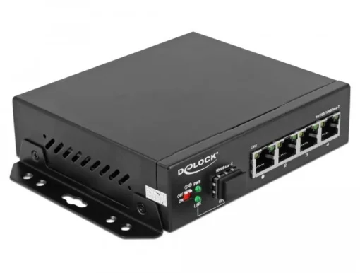 Суич DeLock 4 Port + 1 SFP 10/100/1000 Mb/s