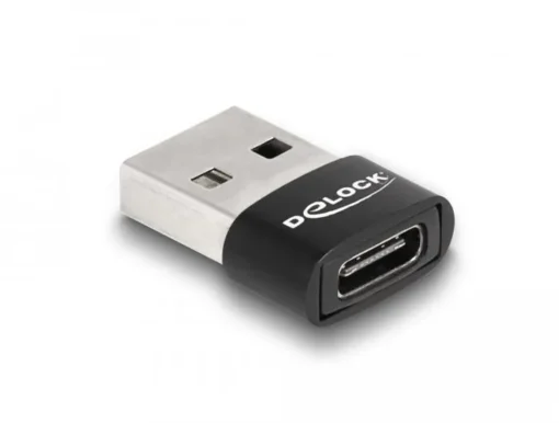 Адаптер Delock USB 2.0 USB Type-A мъжко - USB Type-C женско Черен