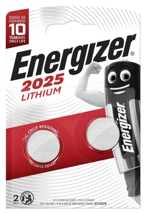 Бутонна батерия литиева ENERGIZER CR2025 3V 2 бр. в блистер