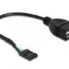 Кабел DeLock USB Pin header женско > USB 2.0 type-A женски 20 cm