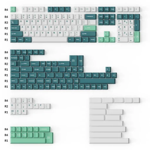 Капачки за механична клавиатура Keychron Cherry Profile Double – Shot PBT Full Set 219 Keycaps – White